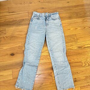 Zara: Raw Hem Straight Leg Jeans